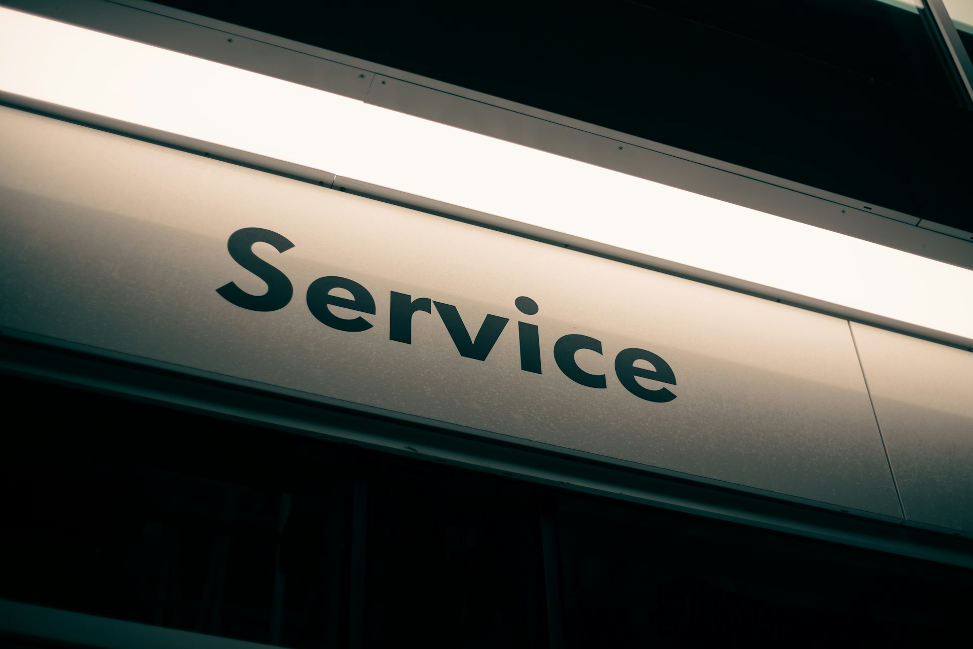 white and black Service display